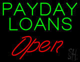Green Payday Loans Red Open Neon Sign