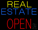 Real Estate Red Open Block Neon Sign