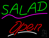 Salad Open White Line Neon Sign