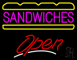 Sandwiches Red Open Neon Sign