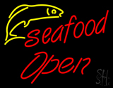 Seafood Logo Open Neon Sign
