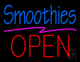 Blue Smoothies Block Red Open Neon Sign