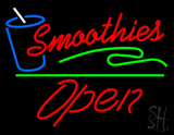 Red Smoothies Slant Open Green Line Neon Sign