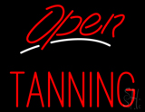 Red Open Tanning Neon Sign