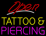 Red Open Tattoo And Piercing Neon Sign