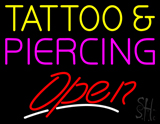 Tattoo And Piercing Slant Open Neon Sign