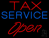Red Tax Service Open Neon Sign