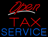 Red Open Tax Service Neon Sign