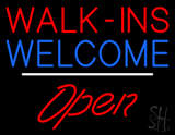 Red Walk Ins Welcome Open Neon Sign