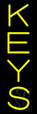 Vertical Yellow Keys Neon Sign