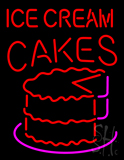 Red Ice Cream Cakes Neon Sign