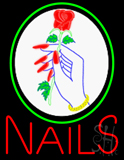 Red Nails With Logo Neon Sign