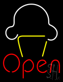 Ice Cream Open With Logo Neon Sign