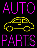 Pink Auto Parts Yellow Logo Neon Sign