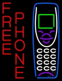 Red Free Phone With Logo Neon Sign