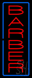 Vertical Red Barber With Blue Border Neon Sign