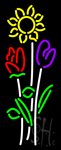 Vertical Flowers Logo Neon Sign