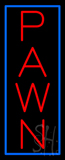 Vertical Red Pawn Blue Border Neon Sign