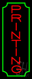 Vertical Red Printing Green Border Neon Sign