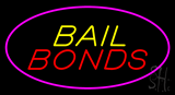 Oval Bail Bonds Pink Border Animated Neon Sign