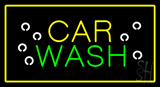 Car Wash Yellow Border Animated Neon Sign