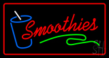 Red Smoothies With Glass Red Border Neon Sign