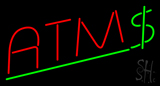 Red Atm Dollar Logo Neon Sign