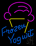 Blue Frozen Yogurt With Logo Neon Sign