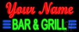 Custom Green Bar And Grill Neon Sign