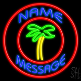Custom Palm Tree With Circle Neon Sign