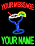 Custom Margarita Glass Logo Neon Sign