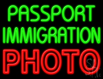 Passport Immigration Photo Neon Sign