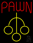 Red Pawn With Yellow Logo Neon Sign