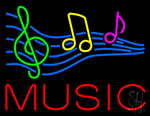 Red Music With Musical Notes Neon Sign