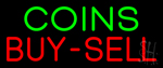 Green Coins Buy Sell Neon Sign
