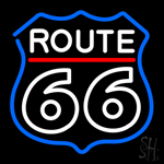 White Route 66 Neon Sign