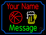 Custom Beer Glass And Basketball Neon Sign