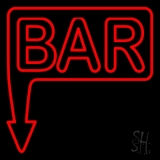 Bar With Arrow Red Neon Sign
