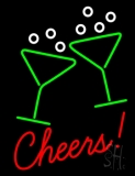 Cheers With Wine Glass Neon Sign