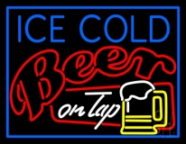 Ice Cold Beer On Top Neon Sign