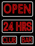 Open 24 Hours Club Bar Neon Sign