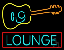 Lounge With Guitar Neon Sign