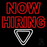 Now Hiring With Arrow Neon Sign