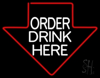 Order Drinks Here With Arrow Neon Sign