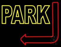 Park With Arrow Neon Sign