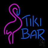 Tiki Bar With Flamingo Neon Sign