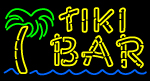 Tiki Bar With Palm Tree Neon Sign