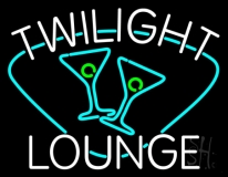 Twilight Lounge With Martini Glasses Neon Sign