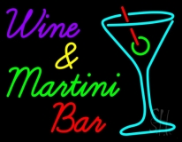 Wine And Martini Bar Neon Sign