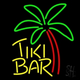 Yellow Tiki Bar With Palm Tree Neon Sign